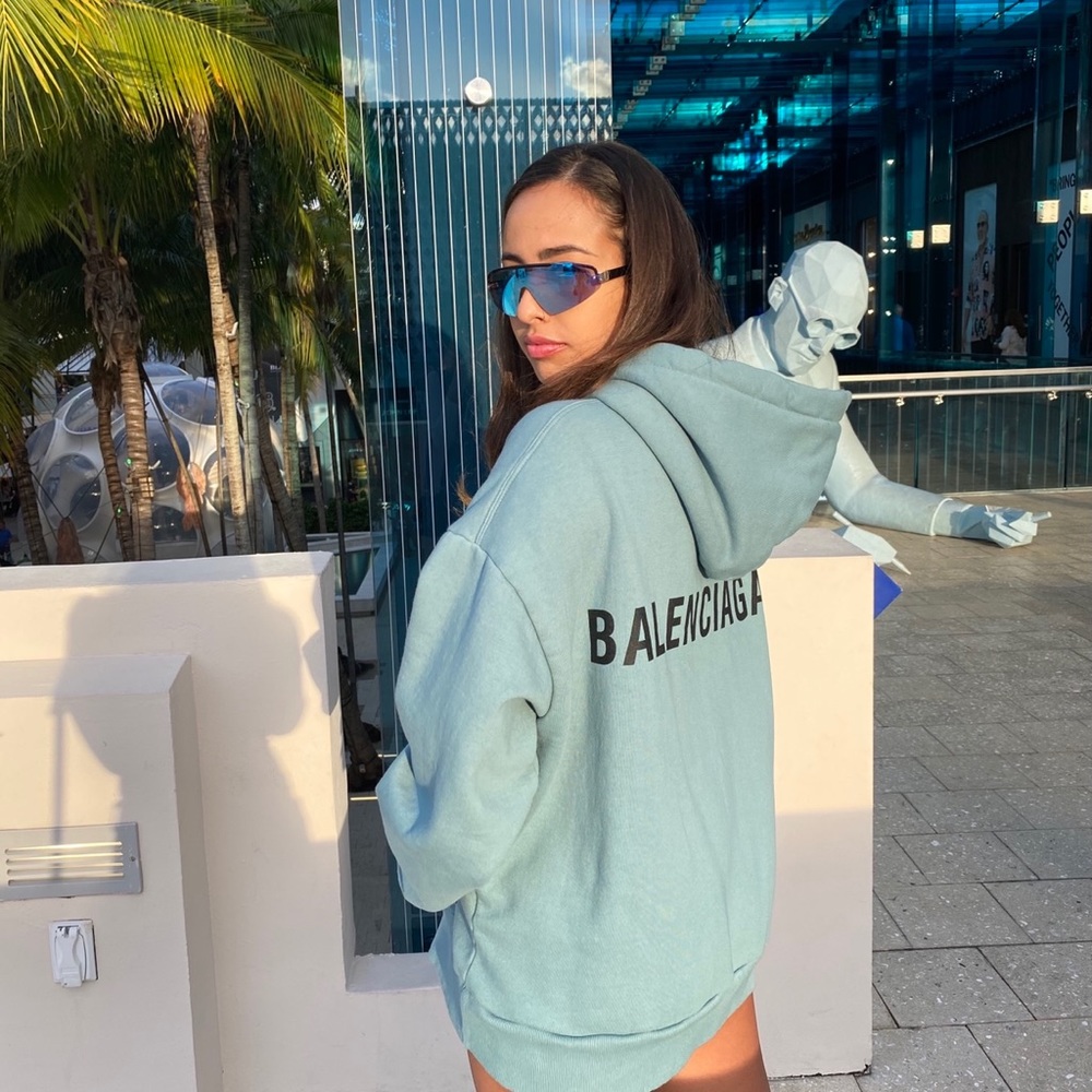 Balenciaga Oversized Logo Print Hoodie